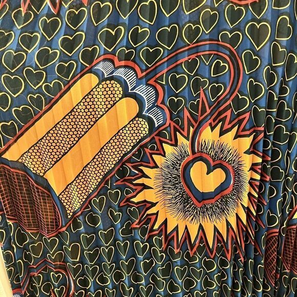 Junya Watanabe Comme des Garcons Asymmetrical Printed Pleated Dress Women's S - Picture 5 of 16